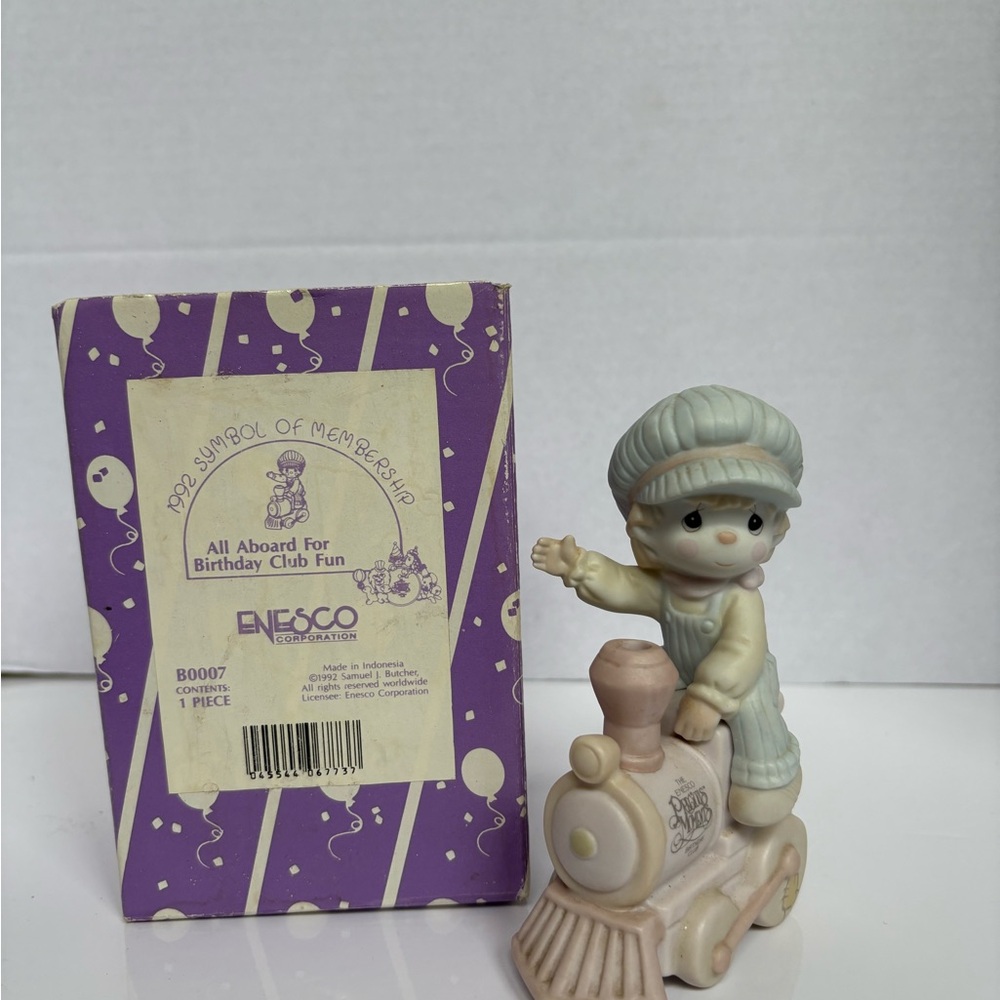 ✨ Precious Moments 1992 “All Aboard for Birthday Club Fun” – with box